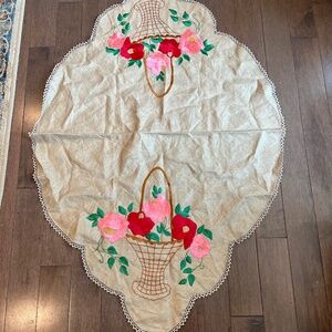 Hand embroidered table runner